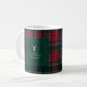 Tartan Plaid Personalized Christmas Family Mug