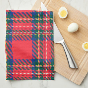Tartan Plaid Red Classic Festive Christmas Holiday Kitchen Towel