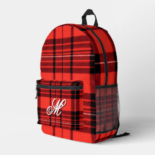 Tartan Plaid Red Traditional Modern Collection Printed Backpack