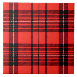 Tartan Plaid Red Traditional Modern Collection Tile