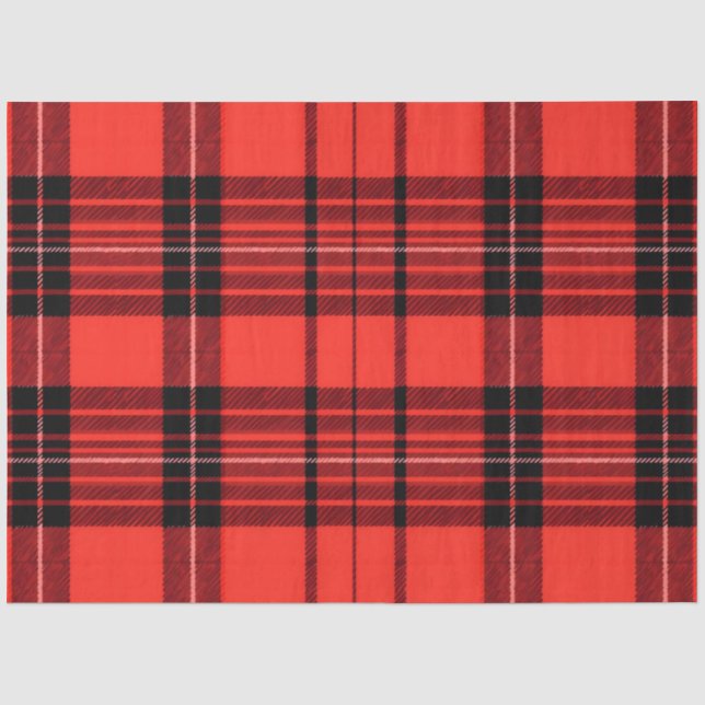 Tartan Plaid Red Traditional Modern Collection Tissue Paper (Front)