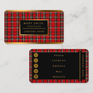 Tartan Plaid Red Traditional Popular Collection Business Card