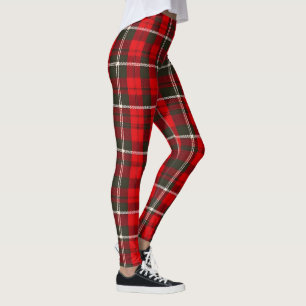Tartan Plaid Red Traditional Popular Collection Leggings