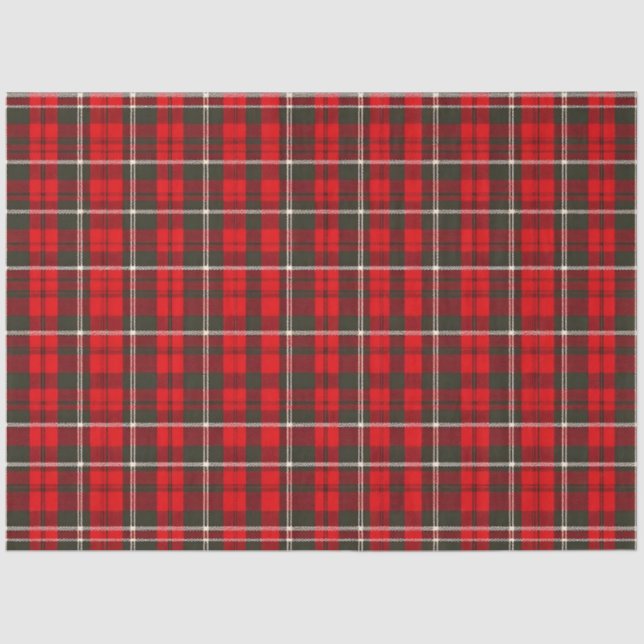 Tartan Plaid Red Traditional Popular Collection Tissue Paper (Front)