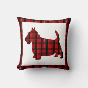 Tartan Plaid Scottie Dog Throw Pillow