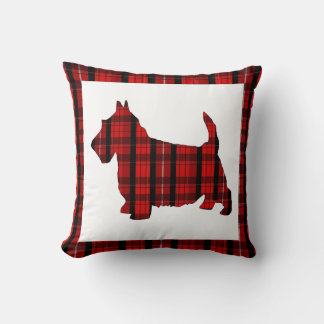 Tartan Plaid Scottie Dog Throw Pillow