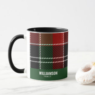 Tartan Plaid Scottish Pattern Custom Family name Mug