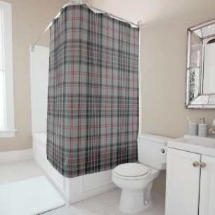 Tartan Plaid Taupe Grey Red & Black Large Pattern