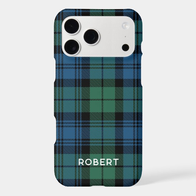 Tartan Plaid Vert Campbell Élégant Personnalisé (Verso)