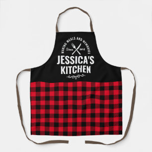 Tartan Plaid Vintage Rustic Wife Cooking Kitchen   Apron