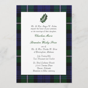 Tartan Plaid Wedding Invitation