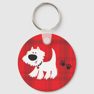 Tartan Plaid Westie Keychain from the Woo Wear Lin