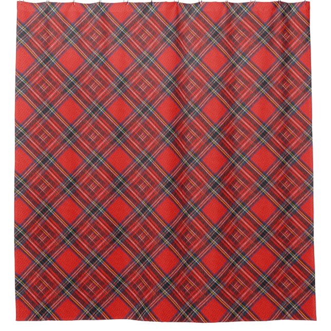 Tartan plaids pattern royal red fabric (Front)