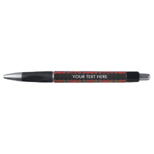 Tartan plaids pattern royal red fabric pen