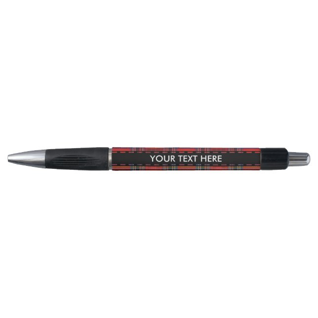 Tartan plaids pattern royal red fabric pen (Front)