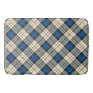 Tartan plaids pattern - traditional blue beige bath mat