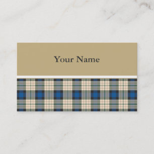 Tartan plaids pattern - traditional blue beige business card