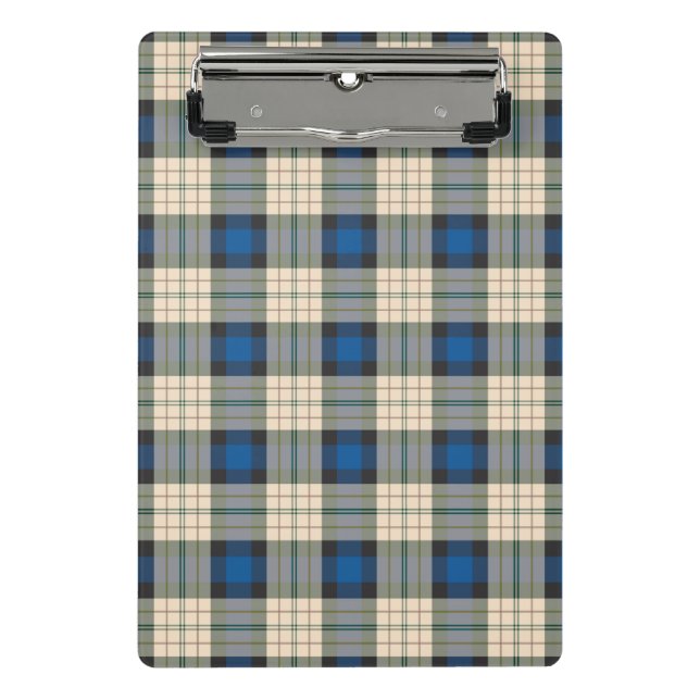 Tartan plaids pattern - traditional blue beige mini clipboard (Front)