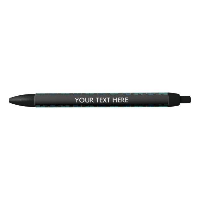 Tartan plaids pattern - traditional blue green black ink pen (Front)