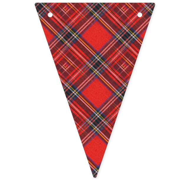 Tartan plaids pattern - traditional red fabric bunting flags (First Flag)