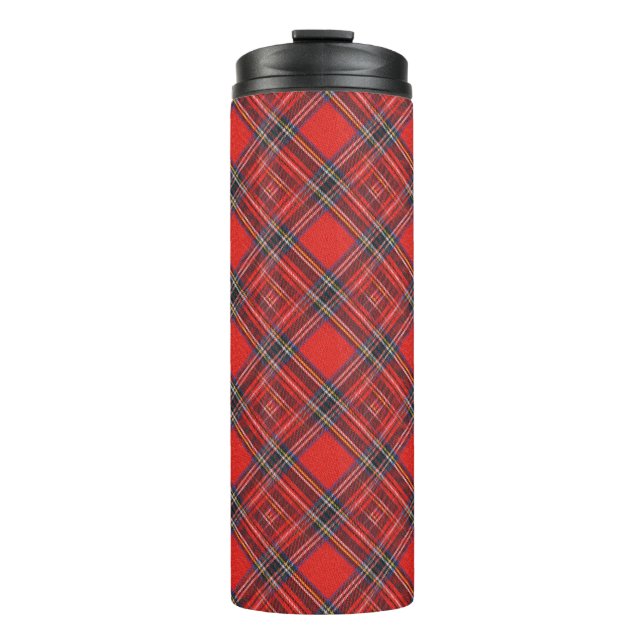 Tartan plaids pattern - traditional red fabric thermal tumbler (Front)
