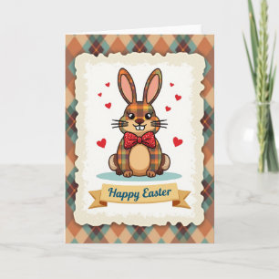 Tartan Rabbit Greeting Card