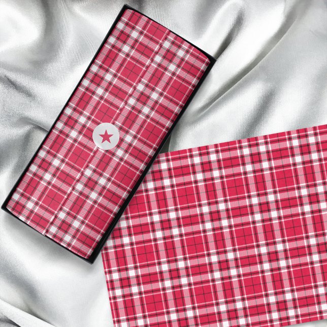 Tartan - Red White Black Tissue Paper (Tartan - Red White Black Tissue Paper by Leapfroglisics Shop)