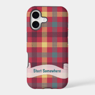Tartan red-yellow iPhone Case