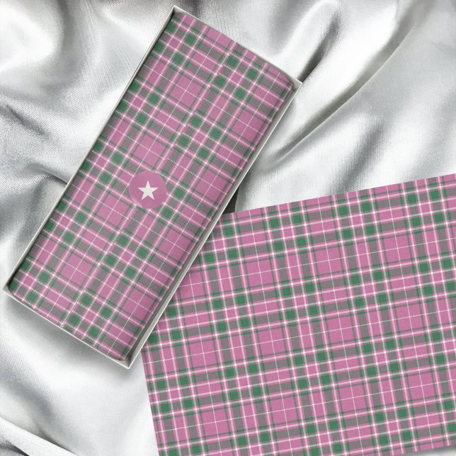 Tartan - Rose Pink-Emerald Green-Ivory Tissue Paper (Tartan - Rose Pink-Emerald Green-Ivory Tissue Paper by Leapfroglisics Shop)