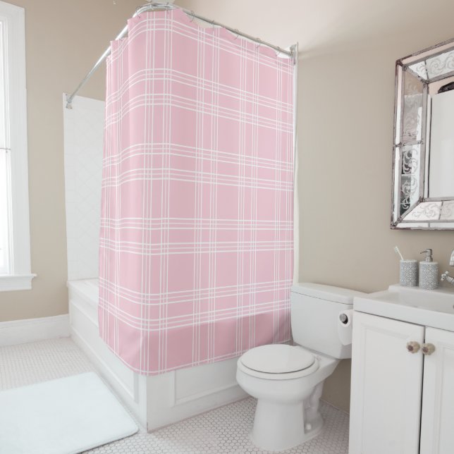 Tartan rose Tartan Douche rideau (En situation)