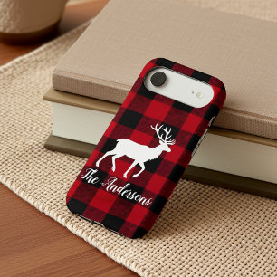 Tartan Rouge Buffalo & Renne Nom Personnel