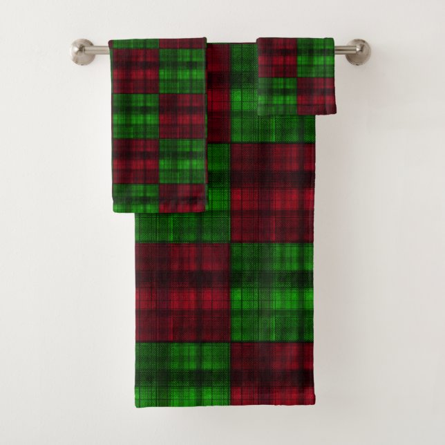 Tartan rouge et vert de Noël. (En situation)