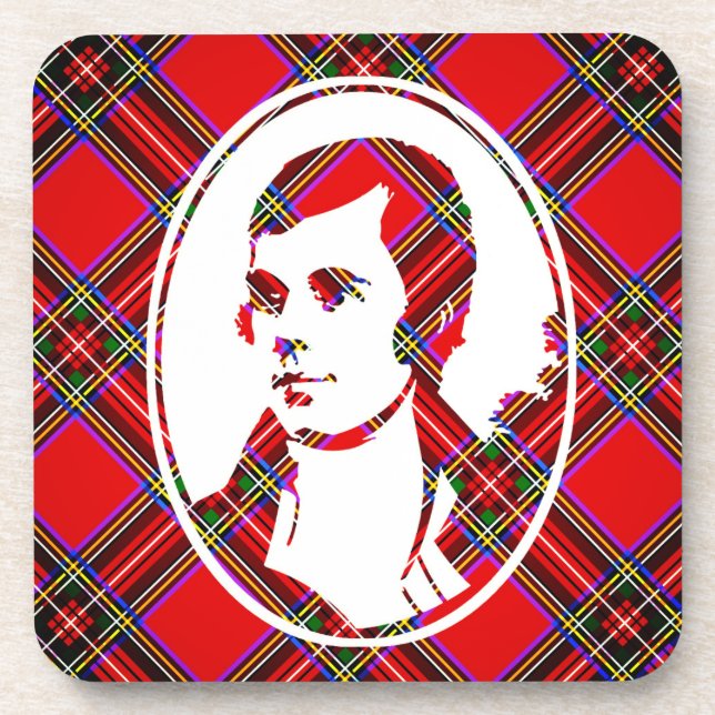 Tartan Scotland's Bard Rabbie Burns Coaster (Front)