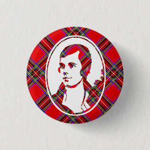 Tartan Scotland's Bard Robbie Burns 1 Inch Round Button