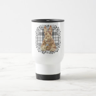 Tartan Scottie Black & White Travel Mug