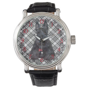 Tartan Scottie Black &  White Watch