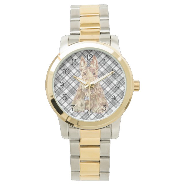 Tartan Scottie Black &  White Watch (Front)