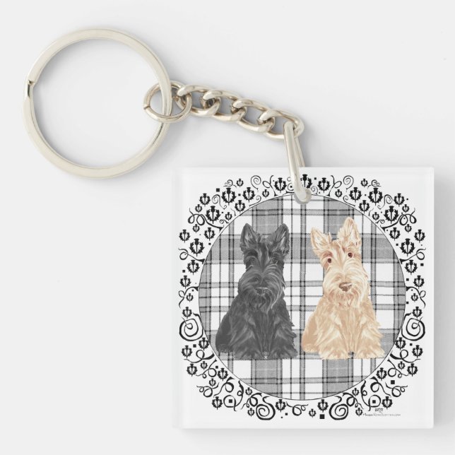 Tartan Scotties Keychain (Front)