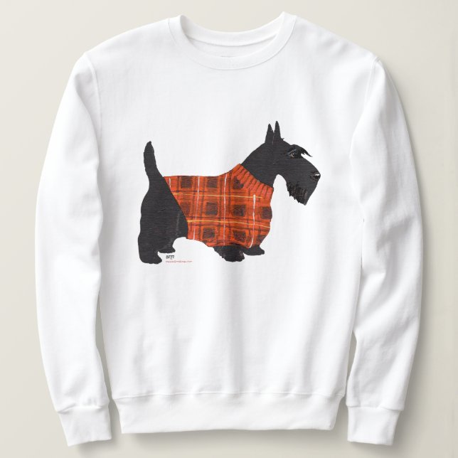 Tartan Scottish Terrier Sweatshirt (Design Front)
