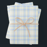 Tartan -Sky Blue-Sage Green-Extra Light Ivory Wrapping Paper Sheet<br><div class="desc">Tartan plaid in soft shades of sky blue,  sage green and extra light ivory. Can be used for any occasions and is age neutral.</div>