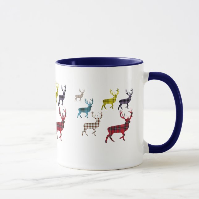 Tartan Stag Mug (Right)