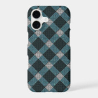 Tartan style in grey cyano and light carved relief