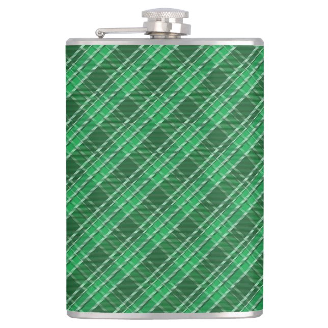 Tartan Swahili Green Plaid Pattern-88675 Hip Flask (Front)