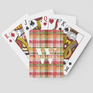 Tartan Texture Monogrammed Playing Cards