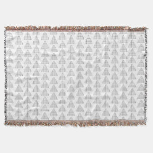 Tartan Triangles Grey Throw Blanket