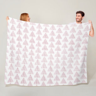 Tartan Triangles Pink Fleece Blanket