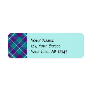 Tartan vert, mauve et bleu