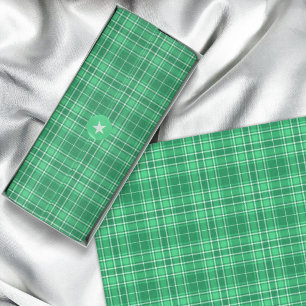 Tartan - Vibrant Dark Green to Pastel Green Tissue Paper