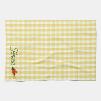 Tartan yellow simple wildflower pattern name kitchen towel