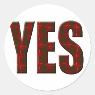 Tartan Yes Classic Round Sticker
